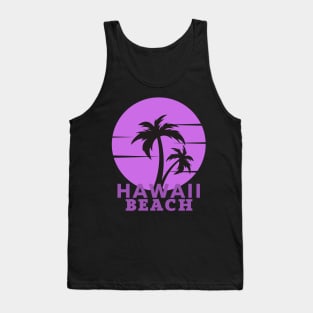 Hawaii Beach sunset Palm Trees Tank Top